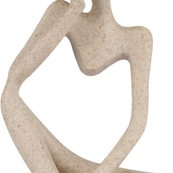 Sandstone Resin Thinker Style Abstract Sculpture Statue Collectible Figurines Home Office Bookshelf Desktop Decor(Small Sandstone,Left)