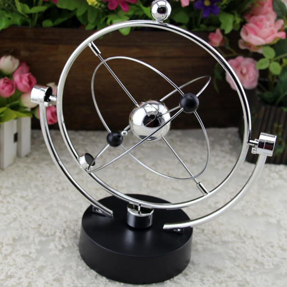 Planet Orbit Mobile Milky Way Perpetual Motion Desktop Toys Table Top Decor Office Desk Decorations Solar System for Kids Planet Orbit Mobile Magnet Silver Perpetual - Image 2