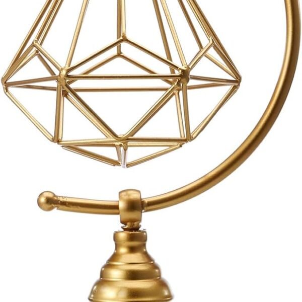 5.6" W x 16.3" H Metal Geometric Abstract Sculpture on Cast Iron Base,Metal Geometric Sculpture Decor Sphere, Tabletop,Living Room,Study,Bedroom,Home Decor