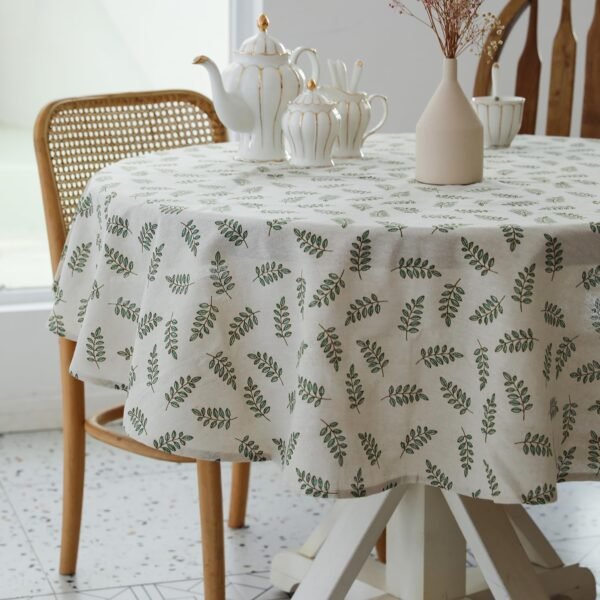 Washable & Dust-Proof Tablecloth (Cottage Style, Round)