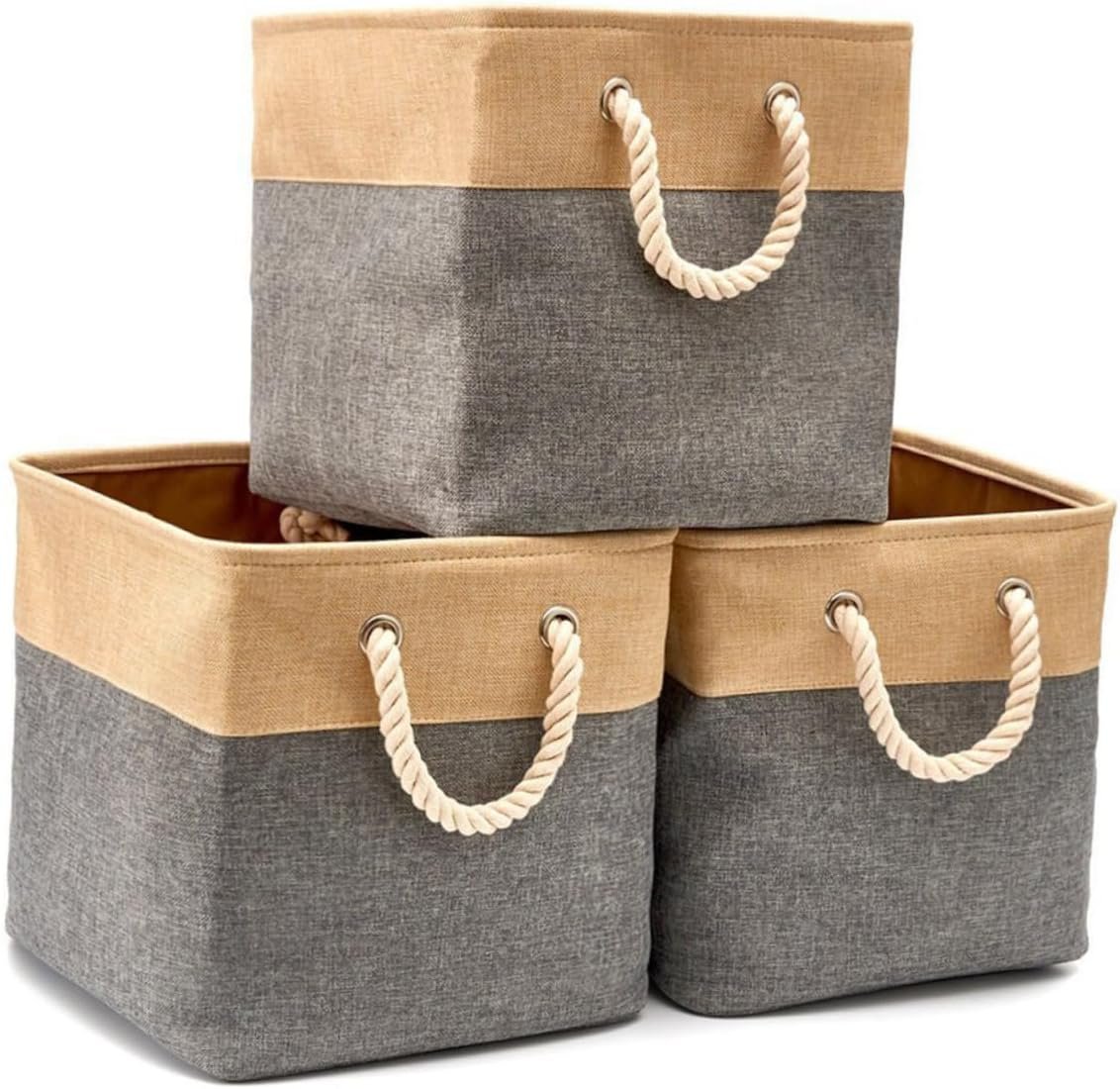 Cotton-Linen Storage Basket For Home Organization And Toy Storage