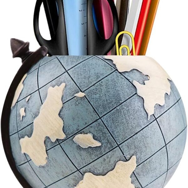 Globe Pen Pencil Holder for Desk Pen Organizer for Desk Desktop Organizer Pencil Cup Pot Desktop Accessories for Home Office School
