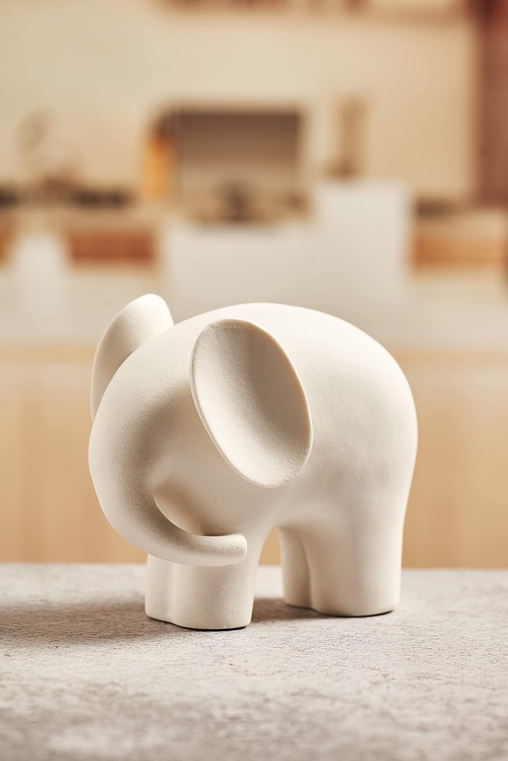 Modern Simple Ceramic White Elephant Living Room Home Office Decoration (Small White Elephant) - Image 2