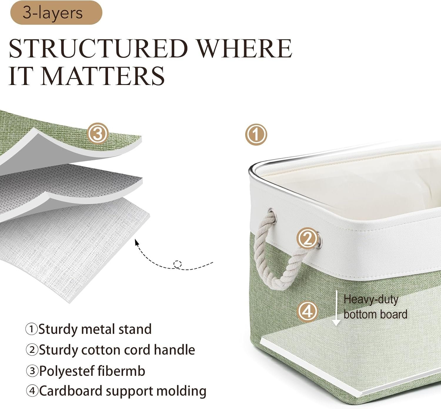 Large Foldable Fabric Storage Bin With Handles For Home Organization - Image 2