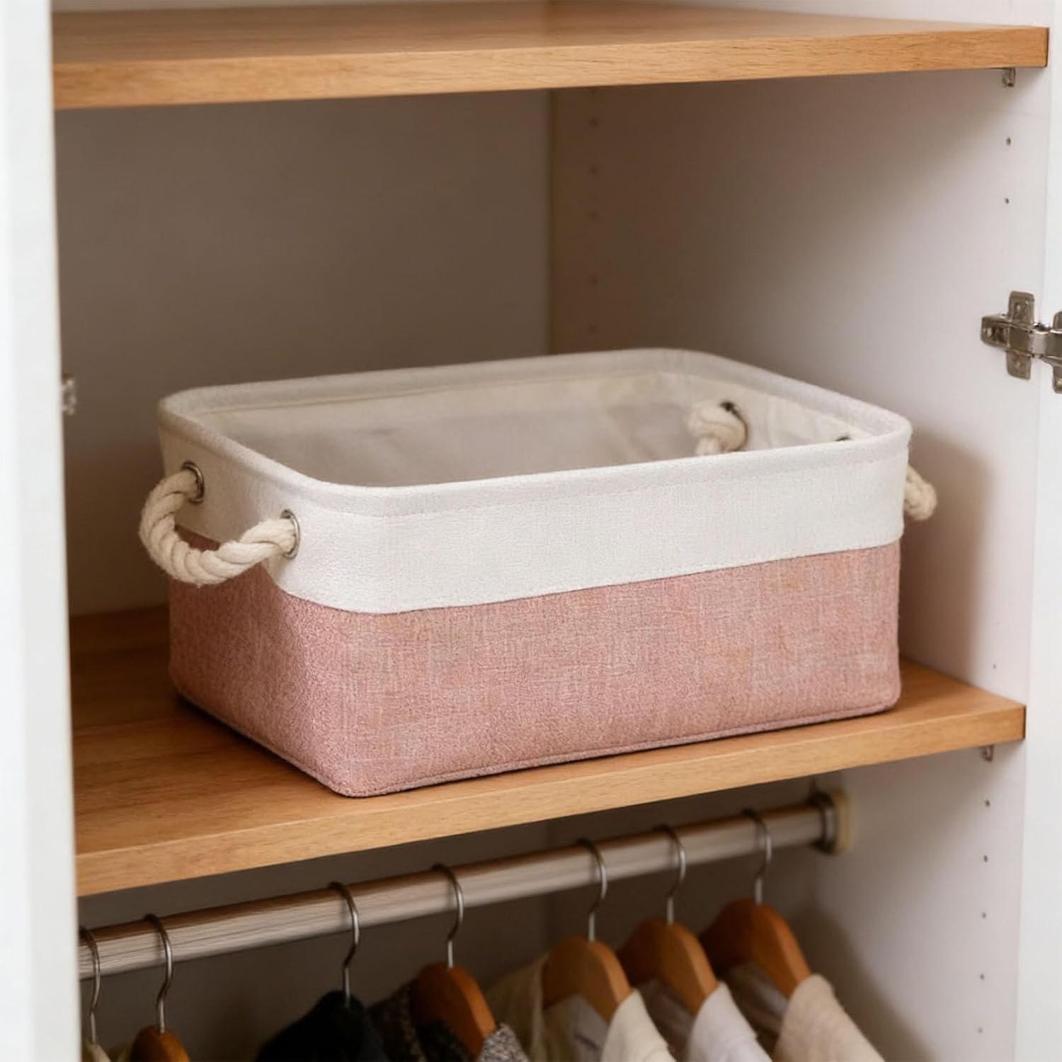 Washable High-Capacity Cotton-Linen Storage Bin For Closet Organization - Image 2
